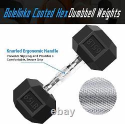 Balelinko Hex Dumbbells Set Rubber Coated Cast Iron Dumbbell in Singles