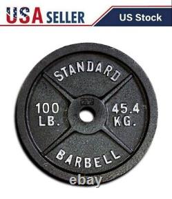 Barbell, 100lb Olympic Cast Iron Weight Plate, Single Free Shipping Z