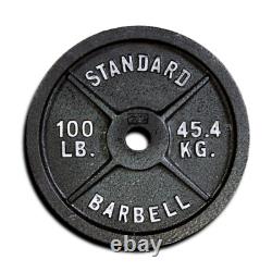 Barbell, 100lb Olympic Cast Iron Weight Plate, Single Free Shipping Z