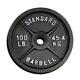 Barbell, 100lb Olympic Cast Iron Weight Plate, Single Nrew
