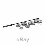 Barbell 300-lb Cast Iron Olympic Weight Set Strength Gym Training Includes 7 Bar