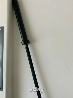 Barbell 45LB Olympic Bar Black 7ft x 2inch Includes 2 Steel Clips