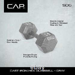 Barbell 60lb Cast Iron Hex Dumbbell, Single, for Fitness