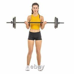 Barbell Set With 60LB Plates For Home Fitness Workout Weight Lifting Training