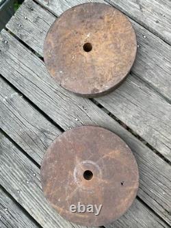 Barbell Vintage Antique CAST IRON Weight Plate Lifting 80lbs 1 opening