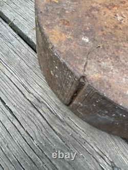 Barbell Vintage Antique CAST IRON Weight Plate Lifting 80lbs 1 opening