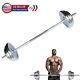 Barbell Weight Set 210lbs Adjustable Cast Iron Chrome Weightlifting Bar Fitness