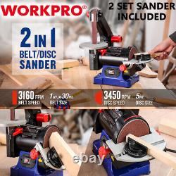 Belt Disc Combo Sander Cast Iron Base Powerful Polisher Grinder Benchtop Sander