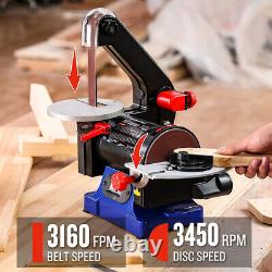 Belt Disc Combo Sander Cast Iron Base Powerful Polisher Grinder Benchtop Sander