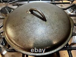 Birmingham Stove & Range #8 Cast Iron Chicken Fryer Pan & Matching Dimpled Lid