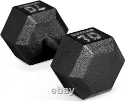 Black Cast Iron Hex Dumbbell 5-120 Lbs Single or Pair