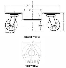 Bond Caster Dolly 4200 CI Cast Iron Wheels 1500 Lbs Capacity