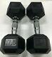 Brand New 17.5lb Pair Of Rubber Coated Hex Dumbbells Weights For Commercial Gym