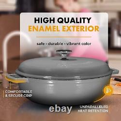 Bruntmor 4.5 Quart Pre-seasoned Enameled Cast Iron Dutch Oven With Dual Handl