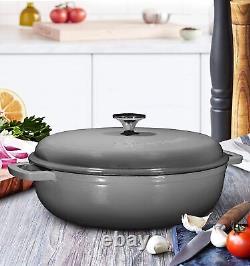 Bruntmor 4.5 Quart Pre-seasoned Enameled Cast Iron Dutch Oven With Dual Handl