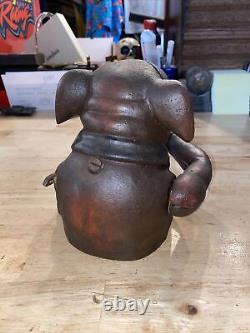 Bulldog Mechanical Piggy Bank Cast Iron Junkyard Dog Harley K9 Collector 5+ LBS