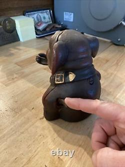 Bulldog Mechanical Piggy Bank Cast Iron Junkyard Dog Harley K9 Collector 5+ LBS