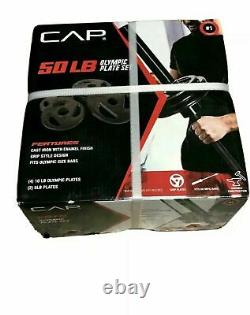 CAP 50lb Olympic Weight Plate Set 4X10 lb Plates 2X5lb Total 50 Pound 2New