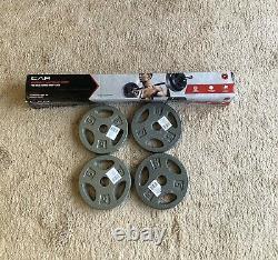 CAP 5 Barbell Bar Weight Set With Lock Collars and 20 Lbs Standard Weight Plates