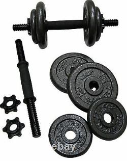 CAP Adjustable 40LB Dumbbell Set Bar & Plates Weight Lifting Home Gym Workout