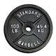 Cap Barbell 100 Lb Olympic Single Cast Iron Weight Plate For Weightlifting Gym