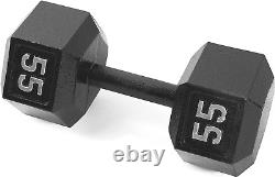 CAP Barbell Black Cast Iron Hex Dumbbell 5-120 Lbs Single or Pair