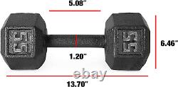 CAP Barbell Black Cast Iron Hex Dumbbell 5-120 Lbs Single or Pair