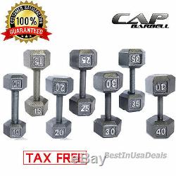 CAP Barbell Dumbbells Cast Iron PAIR Hex Weight Fitness Gym Home Workout Set 2