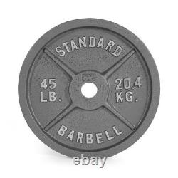 CAP Barbell Gray Olympic Cast Iron Weight Plate, 245lb Set