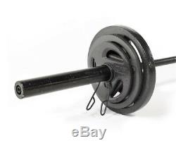 CAP Barbell Olympic Weight Set & 7 Bar 110 LBS Cast Iron Plates FAST SHIP