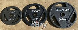 CAP Cast Iron 2 Olympic Weight Plates 25, 35, & 45 lb Pairs (Choose Weight)