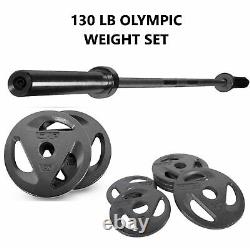 CAP Olympic Barbell Weight Set + 100 lb 2 Weight Plates 130 lb Total Home Gym