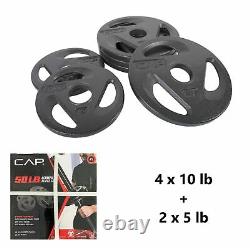 CAP Olympic Barbell Weight Set + 100 lb 2 Weight Plates 130 lb Total Home Gym