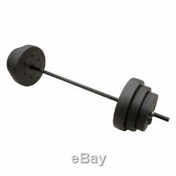 CAP Vinyl Adjustable 100LB Barbell Set 5' Bar & Plates Weight Lifting Home Gym