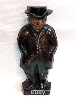 COLONIAL MAN CAST IRON DOORSTOP, BOOKEND, DECOR Solid, No Markings, 7 1/2 lbs