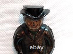 COLONIAL MAN CAST IRON DOORSTOP, BOOKEND, DECOR Solid, No Markings, 7 1/2 lbs