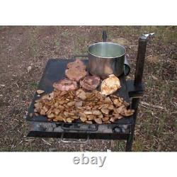 Camp Chef Over Fire Grill Griddle Swivel Charcoal Box 2-Piece Steel Stake 36 lbs