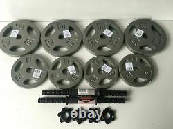 Cap 70lb Adjustable Dumbbell Weight Set Cast Iron Plates Steel HD Handles