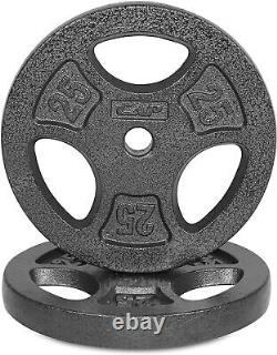 Cast Iron 1-Inch Standard Grip Weight Plate for Strength Training, Muscle Toning