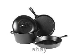 Cast Iron 4 Piece Cookware Set, Kitchen, Durable, Easy Cleaning and Even Heating