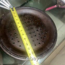 Cast Iron Bean Pot Kettle Handle Peyote Drum OD 12 USA Top 21 Lbs Cooking Camp