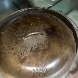 Cast Iron Bean Pot Kettle Handle Peyote Drum OD 12 USA Top 21 Lbs Cooking Camp