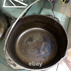 Cast Iron Bean Pot Kettle Handle Peyote Drum OD 12 USA Top 21 Lbs Cooking Camp