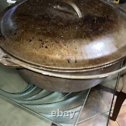 Cast Iron Bean Pot Kettle Handle Peyote Drum OD 12 USA Top 21 Lbs Cooking Camp