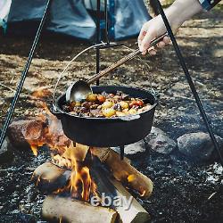 Cast Iron Camping Dutch Oven Cast Iron Pot with Lid, Cast Iron Camping Cookwar