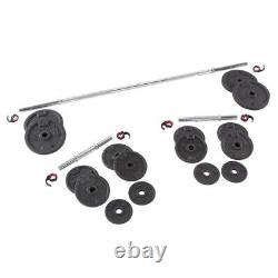 Cast Iron Decathlon Barbell, Dumbells and Weight Discs Weight Training Kit