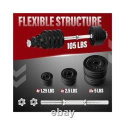 Cast Iron Dumbbell Set, Adjustable from 40 to 105lbs with Protective Coating