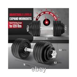 Cast Iron Dumbbell Set, Adjustable from 40 to 105lbs with Protective Coating