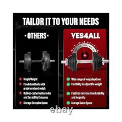 Cast Iron Dumbbell Set, Adjustable from 40 to 105lbs with Protective Coating