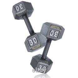 Cast Iron Dumbbell Weights, 30 Lbs, Pair